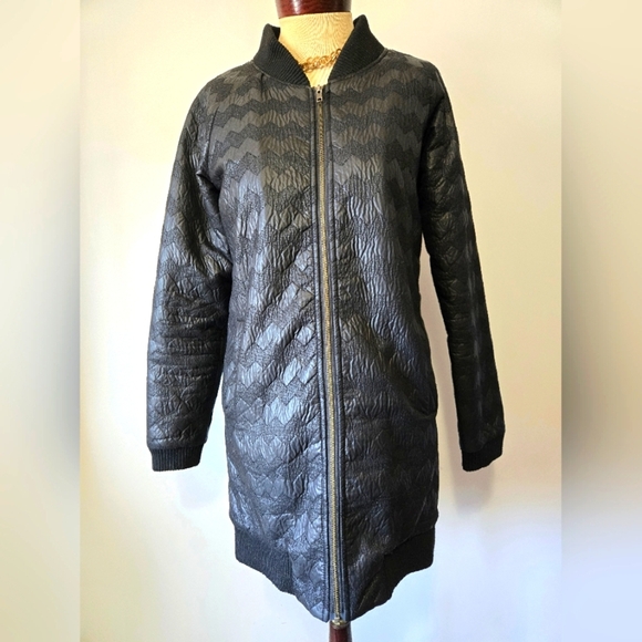 NUMPH ANTHROPOLOGIE Black Quilted Chevron Jacket. Size Small - Picture 1 of 12